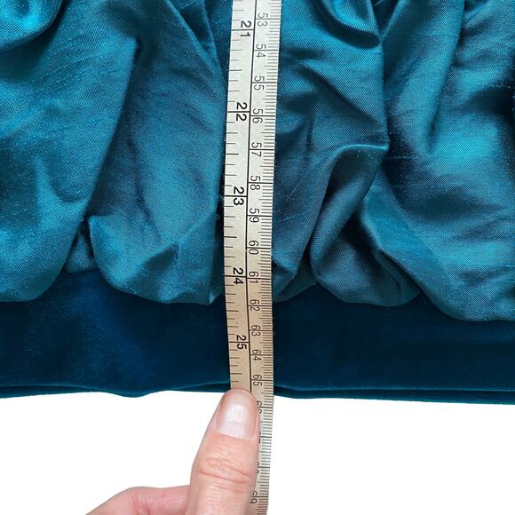 Grace Elements Simply Perfect Teal Soft Velvet Ruffle Hem Knee Length Skirt : 12 - Picture 10 of 12